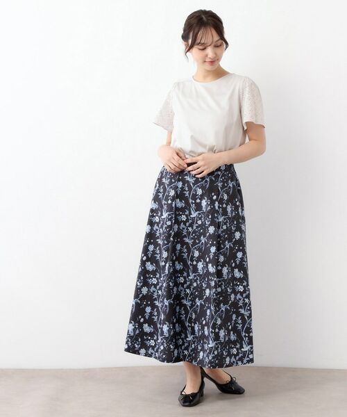 LAURA ASHLEY / ローラ アシュレイ Tシャツ | 【洗える／コットン100％/日本製／袖レース】デザインTシャツ | 詳細11