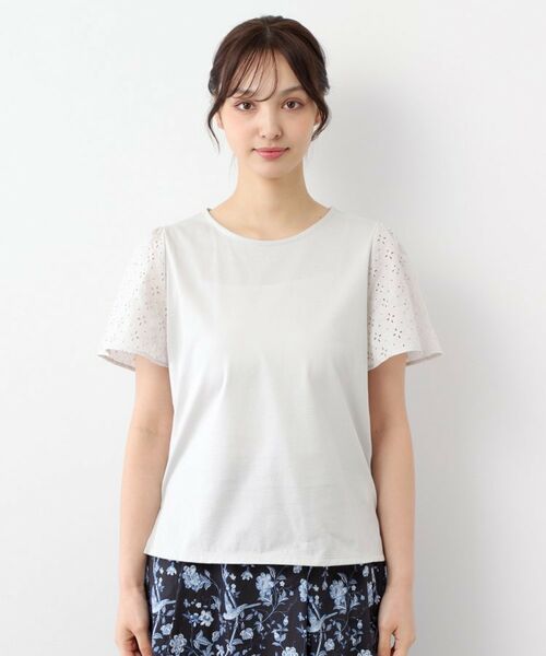 LAURA ASHLEY / ローラ アシュレイ Tシャツ | 【洗える／コットン100％/日本製／袖レース】デザインTシャツ | 詳細13
