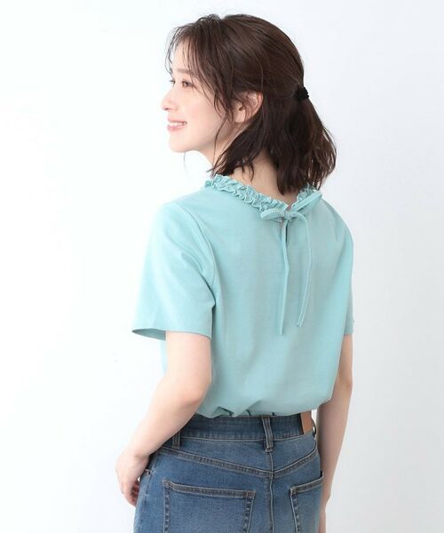 LAURA ASHLEY / ローラ アシュレイ Tシャツ | 【前後2WAY／コットン100％/日本製】フリルネック Tシャツ | 詳細12