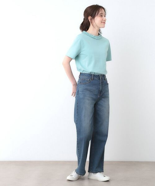 LAURA ASHLEY / ローラ アシュレイ Tシャツ | 【前後2WAY／コットン100％/日本製】フリルネック Tシャツ | 詳細13