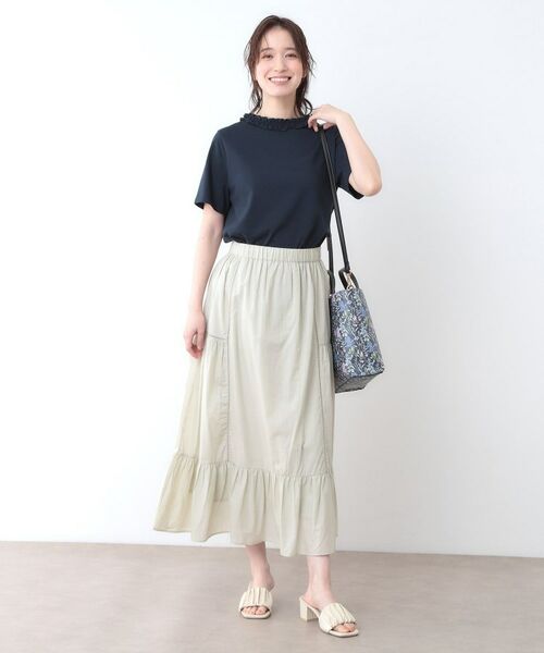 LAURA ASHLEY / ローラ アシュレイ Tシャツ | 【前後2WAY／コットン100％/日本製】フリルネック Tシャツ | 詳細18