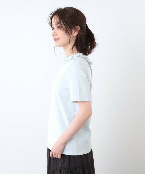LAURA ASHLEY / ローラ アシュレイ Tシャツ | 【前後2WAY／コットン100％/日本製】フリルネック Tシャツ | 詳細21
