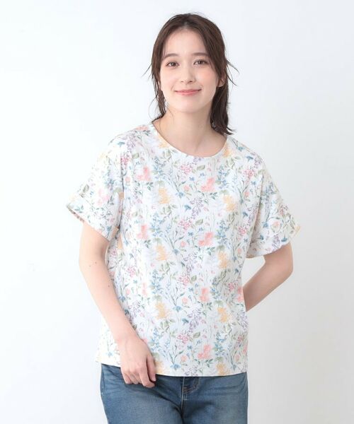 LAURA ASHLEY / ローラ アシュレイ Tシャツ | 【ギフトにおすすめ！日本製/コットン100％】エルストンガーデン柄スムースTシャツ | 詳細1