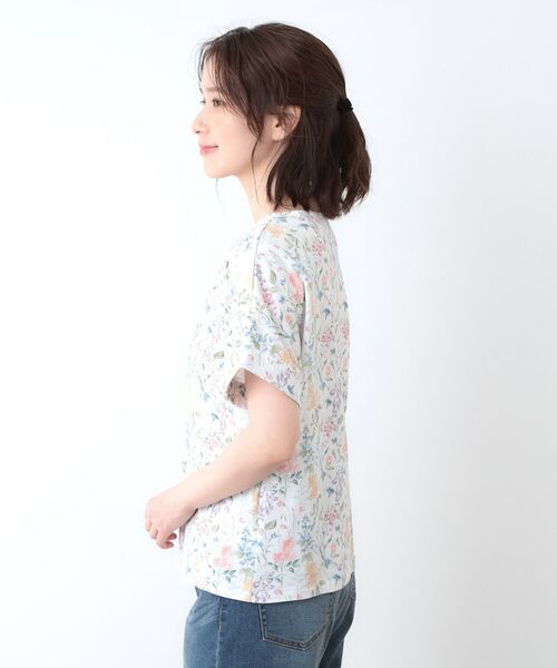 LAURA ASHLEY / ローラ アシュレイ Tシャツ | 【ギフトにおすすめ！日本製/コットン100％】エルストンガーデン柄スムースTシャツ | 詳細10