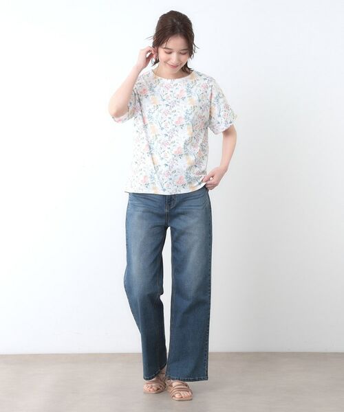 LAURA ASHLEY / ローラ アシュレイ Tシャツ | 【ギフトにおすすめ！日本製/コットン100％】エルストンガーデン柄スムースTシャツ | 詳細2