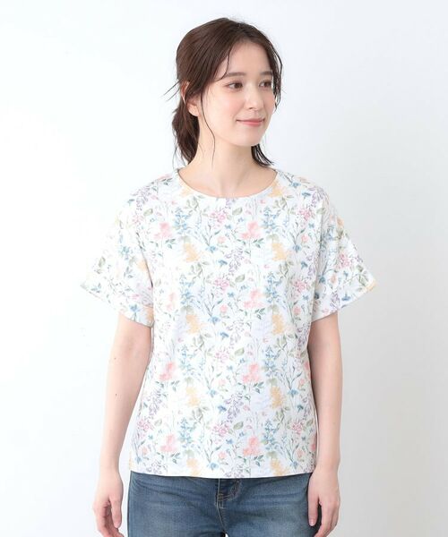 LAURA ASHLEY / ローラ アシュレイ Tシャツ | 【ギフトにおすすめ！日本製/コットン100％】エルストンガーデン柄スムースTシャツ | 詳細9