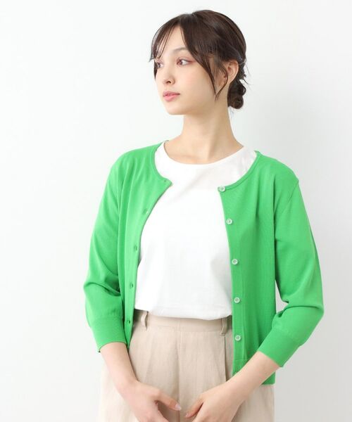 LAURA ASHLEY / ローラ アシュレイ カーディガン・ボレロ | 【接触冷感/UVカット/装飾クリアボタン】 ベーシックカーディガン | 詳細13