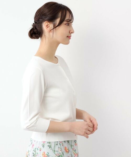 LAURA ASHLEY / ローラ アシュレイ カーディガン・ボレロ | 【接触冷感/UVカット/装飾クリアボタン】 ベーシックカーディガン | 詳細2