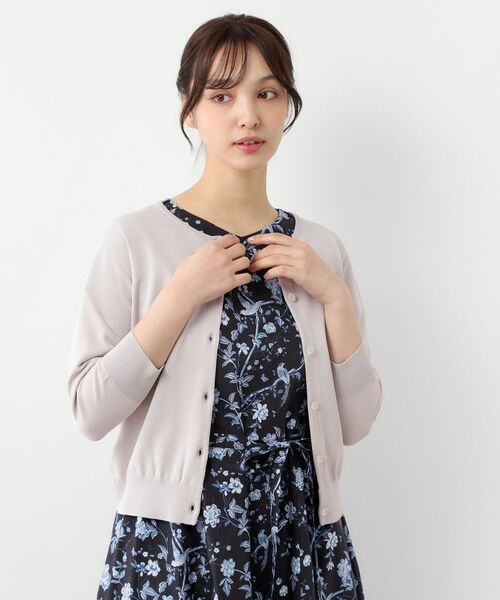 LAURA ASHLEY / ローラ アシュレイ カーディガン・ボレロ | 【接触冷感/UVカット/装飾クリアボタン】 ベーシックカーディガン | 詳細5