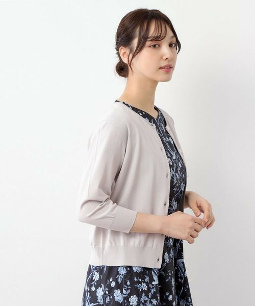 LAURA ASHLEY / ローラ アシュレイ カーディガン・ボレロ | 【接触冷感/UVカット/装飾クリアボタン】 ベーシックカーディガン | 詳細6