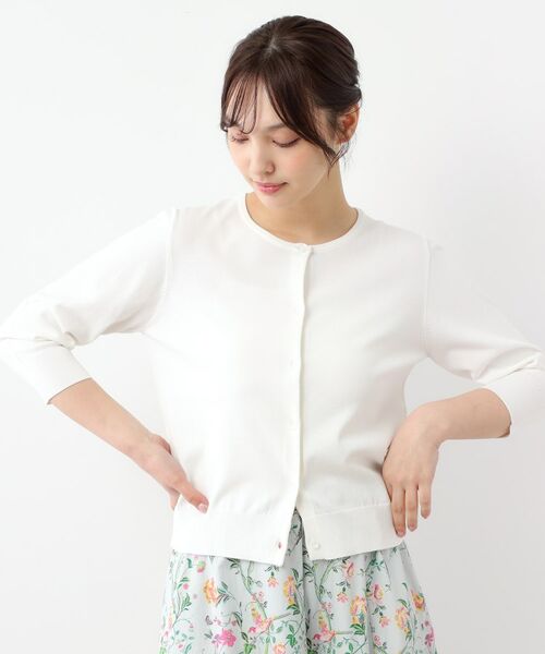 LAURA ASHLEY/ローラ アシュレイ 【装飾クリアボタン】 ベーシックカーディガン オフホワイト(003) 40(L) LAURA ASHLEY/ローラ アシュレイ 【装飾クリアボタン】 ベーシックカーディガン オフホワイト(003) 40(L)