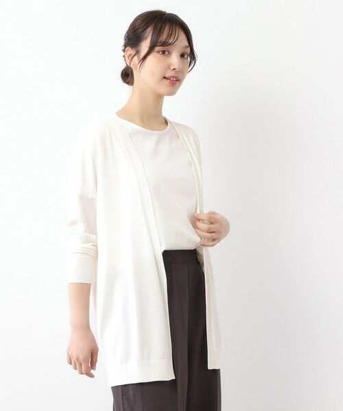 LAURA ASHLEY / ローラ アシュレイ カーディガン・ボレロ | 【UVカット/接触冷感/アイレット入り／ミドル丈】トッパーカーディガン | 詳細1