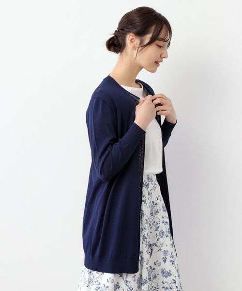 LAURA ASHLEY / ローラ アシュレイ カーディガン・ボレロ | 【UVカット/接触冷感/アイレット入り／ミドル丈】トッパーカーディガン | 詳細10