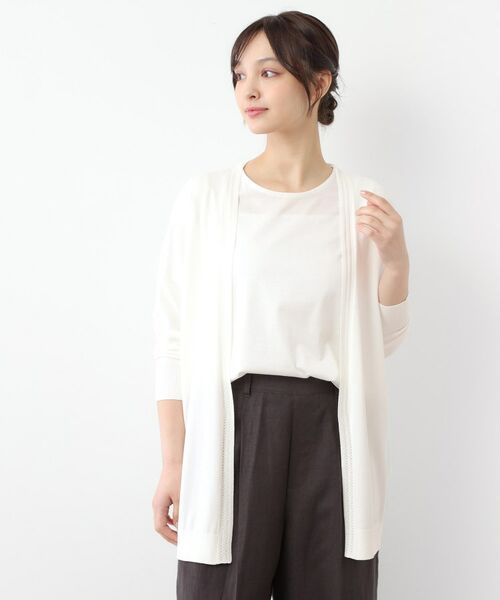 LAURA ASHLEY / ローラ アシュレイ カーディガン・ボレロ | 【UVカット/接触冷感/アイレット入り／ミドル丈】トッパーカーディガン | 詳細2