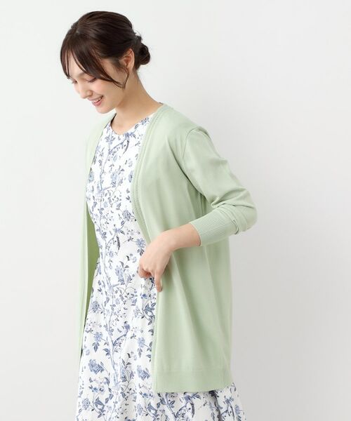 LAURA ASHLEY / ローラ アシュレイ カーディガン・ボレロ | 【UVカット/接触冷感/アイレット入り／ミドル丈】トッパーカーディガン | 詳細6