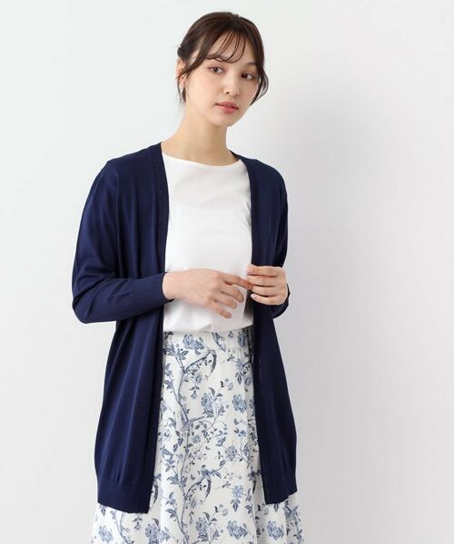 LAURA ASHLEY / ローラ アシュレイ カーディガン・ボレロ | 【UVカット/接触冷感/アイレット入り／ミドル丈】トッパーカーディガン | 詳細9