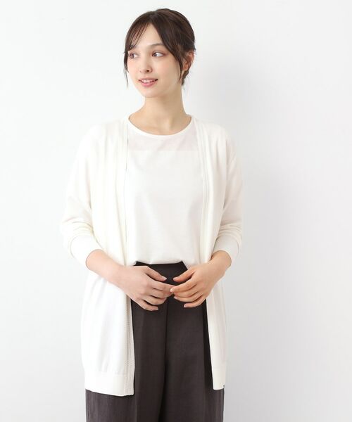 LAURA ASHLEY/ローラ アシュレイ 【アイレット入り/ミドル丈】トッパーカーディガン オフホワイト(003) 38(M) LAURA ASHLEY/ローラ アシュレイ 【アイレット入り/ミドル丈】トッパーカーディガン オフホワイト(003) 38(M)