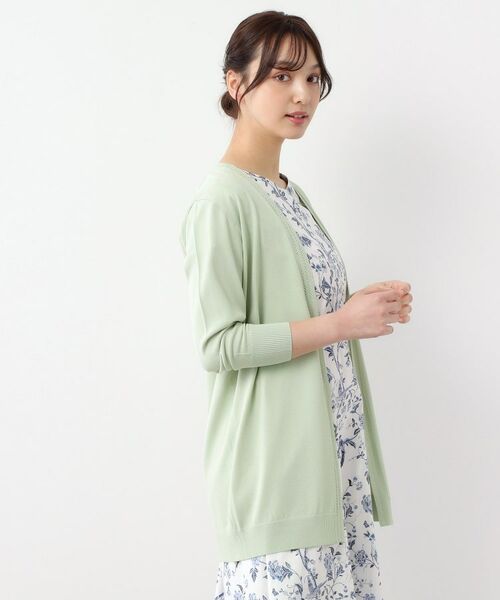 LAURA ASHLEY/ローラ アシュレイ 【アイレット入り/ミドル丈】トッパーカーディガン グリーン(022) 40(L) LAURA ASHLEY/ローラ アシュレイ 【アイレット入り/ミドル丈】トッパーカーディガン グリーン(022) 40(L)