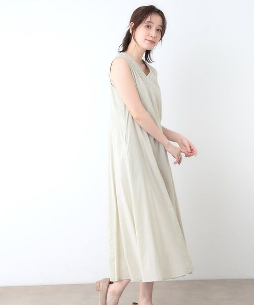 LAURA ASHLEY / ローラ アシュレイ ロング・マキシ丈ワンピース | 【コットン100%/インド綿/刺繍入り】Vネックワンピース | 詳細9