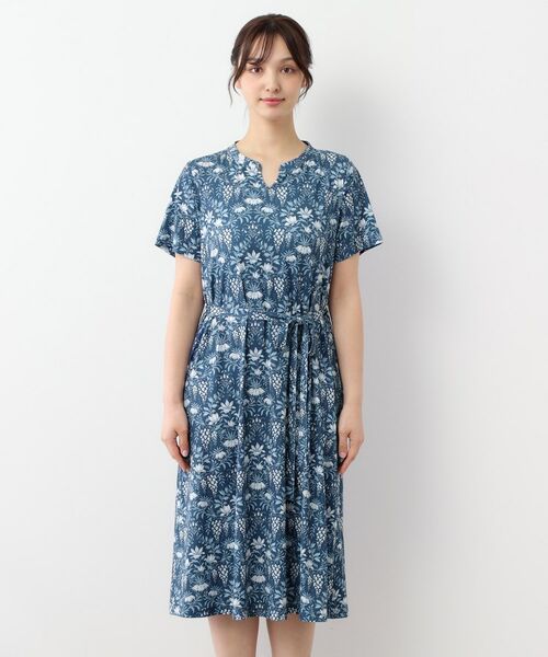 LAURA ASHLEY / ローラ アシュレイ ミニ丈・ひざ丈ワンピース | 【WEB限定／M～LL3サイズ／ジャージ素材】パルテール柄 ワンピース | 詳細12