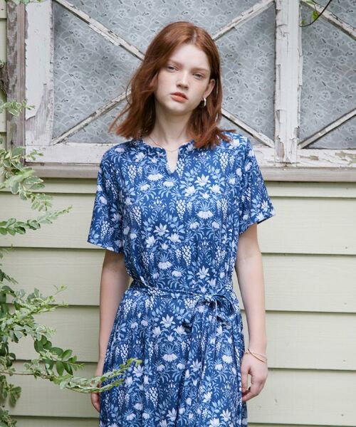 LAURA ASHLEY / ローラ アシュレイ ミニ丈・ひざ丈ワンピース | 【WEB限定／M～LL3サイズ／ジャージ素材】パルテール柄 ワンピース | 詳細2