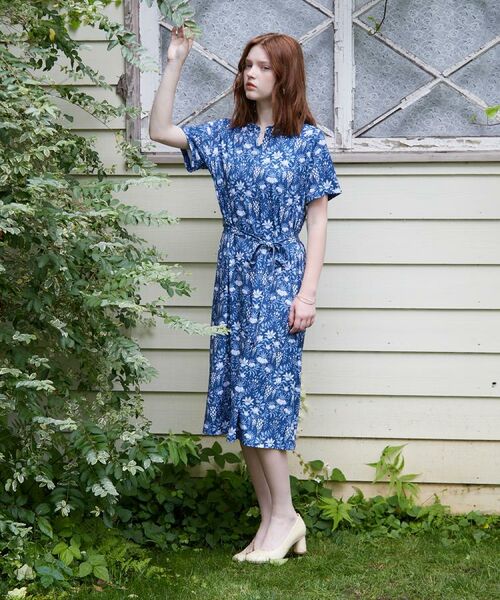 LAURA ASHLEY / ローラ アシュレイ ミニ丈・ひざ丈ワンピース | 【WEB限定／M～LL3サイズ／ジャージ素材】パルテール柄 ワンピース | 詳細6