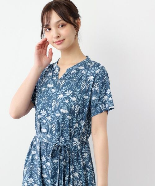 LAURA ASHLEY / ローラ アシュレイ ミニ丈・ひざ丈ワンピース | 【WEB限定／M～LL3サイズ／ジャージ素材】パルテール柄 ワンピース | 詳細8