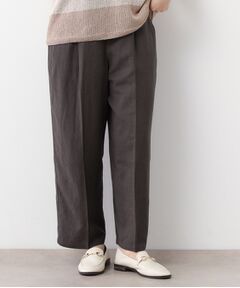 LAURA ASHLEY / ローラ アシュレイ パンツ | 【リネン混素材／タックあり】きれい見えトラウザー