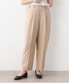 LAURA ASHLEY / ローラ アシュレイ パンツ | 【リネン混素材／タックあり】きれい見えトラウザー