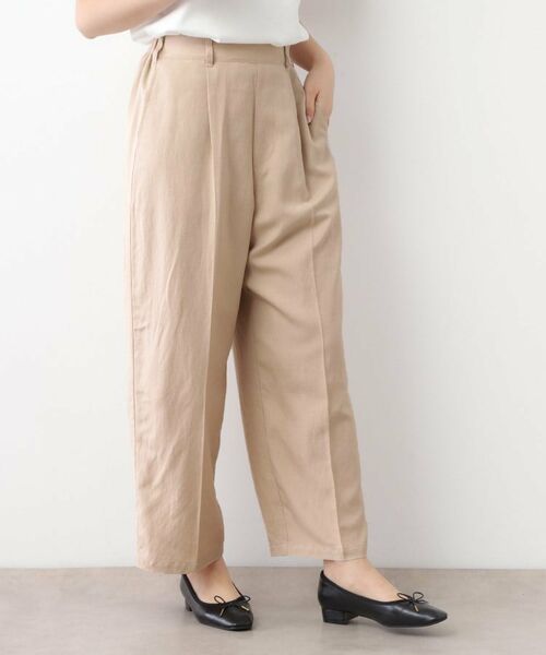 LAURA ASHLEY / ローラ アシュレイ パンツ | 【リネン混素材/タックあり】きれい見えトラウザー | 詳細5