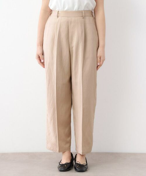 LAURA ASHLEY / ローラ アシュレイ パンツ | 【リネン混素材/タックあり】きれい見えトラウザー | 詳細9