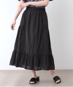 LAURA ASHLEY / ローラ アシュレイ ロング・マキシ丈スカート | 【ウエストゴム／SETUP可／100％／インド綿】 フリルスカート