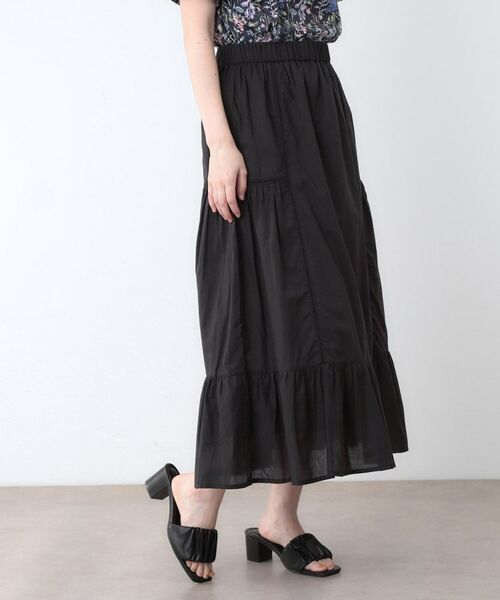 LAURA ASHLEY / ローラ アシュレイ ロング・マキシ丈スカート | 【ウエストゴム／SETUP可／100％／インド綿】 フリルスカート | 詳細1