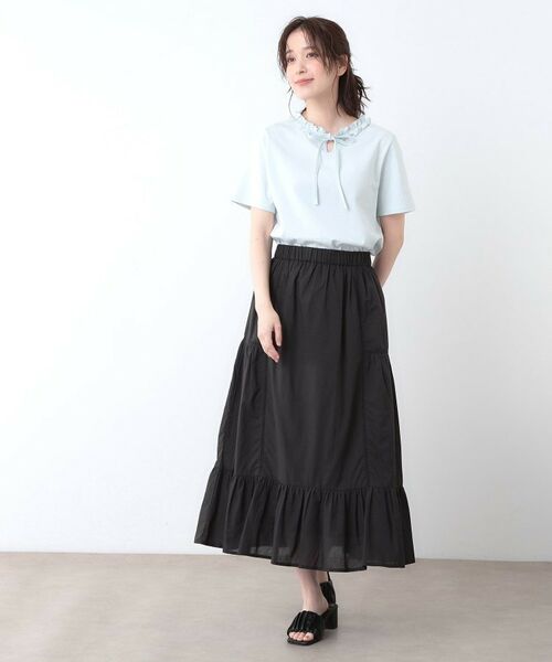 LAURA ASHLEY / ローラ アシュレイ ロング・マキシ丈スカート | 【ウエストゴム／SETUP可／100％／インド綿】 フリルスカート | 詳細2