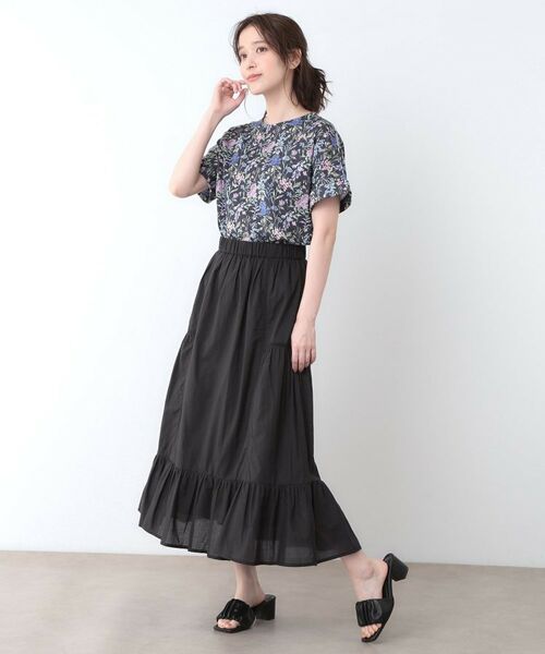 LAURA ASHLEY / ローラ アシュレイ ロング・マキシ丈スカート | 【ウエストゴム／SETUP可／100％／インド綿】 フリルスカート | 詳細3