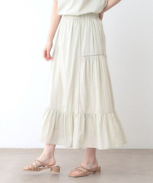 LAURA ASHLEY / ローラ アシュレイ ロング・マキシ丈スカート | 【ウエストゴム／SETUP可／100％／インド綿】 フリルスカート | 詳細5