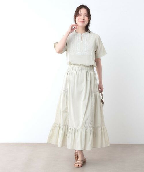 LAURA ASHLEY / ローラ アシュレイ ロング・マキシ丈スカート | 【ウエストゴム／SETUP可／100％／インド綿】 フリルスカート | 詳細6