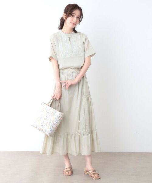 LAURA ASHLEY / ローラ アシュレイ ロング・マキシ丈スカート | 【ウエストゴム／SETUP可／100％／インド綿】 フリルスカート | 詳細7