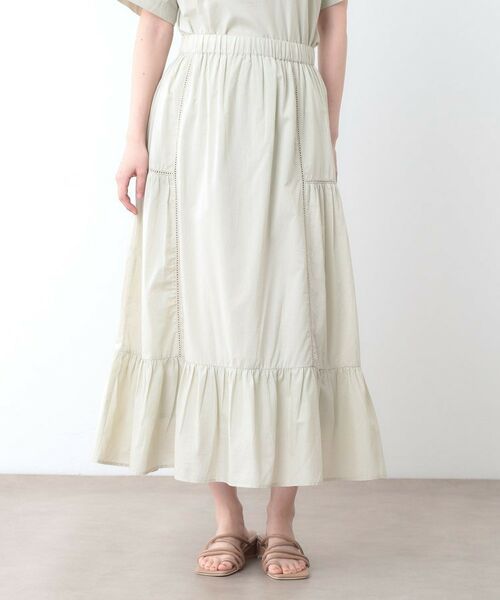 LAURA ASHLEY / ローラ アシュレイ ロング・マキシ丈スカート | 【ウエストゴム／SETUP可／100％／インド綿】 フリルスカート | 詳細9