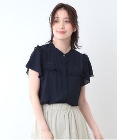 LAURA ASHLEY / ローラ アシュレイ シャツ・ブラウス | 【ミニフリル／比翼前立】 デザインブラウス