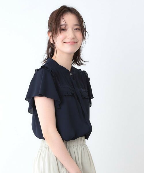 LAURA ASHLEY / ローラ アシュレイ シャツ・ブラウス | 【ミニフリル／比翼前立】 デザインブラウス | 詳細5