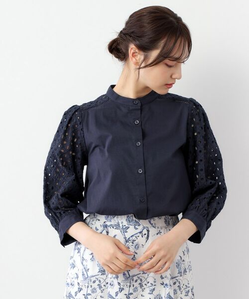 LAURA ASHLEY / ローラ アシュレイ シャツ・ブラウス | 【人気デザイン！コットン100％／袖レース／羽織りに使える】コットンブラウス | 詳細1