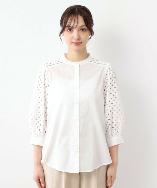 LAURA ASHLEY / ローラ アシュレイ シャツ・ブラウス | 【人気デザイン！コットン100％／袖レース／羽織りに使える】コットンブラウス | 詳細9