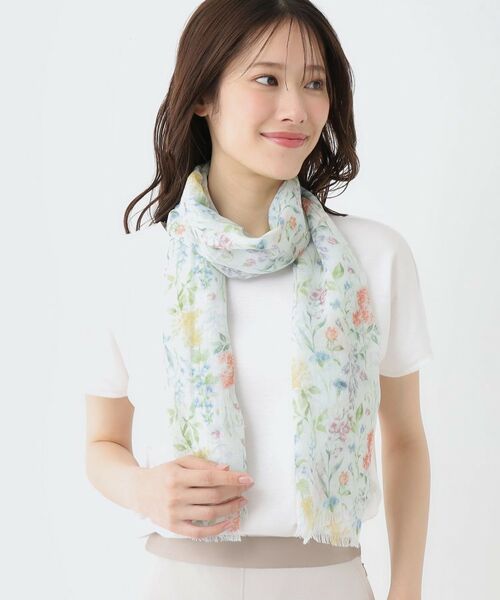 LAURA ASHLEY / ローラ アシュレイ マフラー・ショール・スヌード・ストール | 【日差し・冷房対策におすすめ！】エルストン ガーデン柄 ガーゼストール | 詳細4