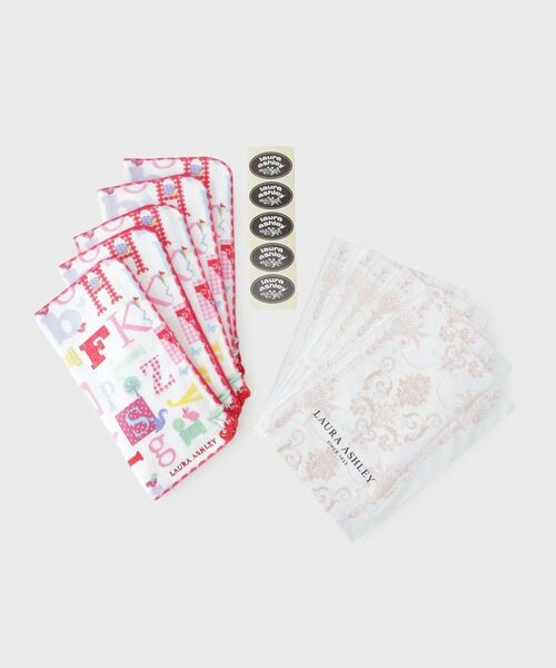 LAURA ASHLEY / ローラ アシュレイ ハンカチ | 【WEB限定／お配りギフトにおすすめ！／ラッピング資材付き】アルファベット総柄 タオルハンカチ 5枚セット | 詳細1