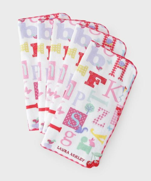 LAURA ASHLEY / ローラ アシュレイ ハンカチ | 【WEB限定／お配りギフトにおすすめ！／ラッピング資材付き】アルファベット総柄 タオルハンカチ 5枚セット | 詳細5