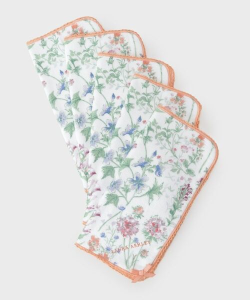 LAURA ASHLEY / ローラ アシュレイ ハンカチ | 【WEB限定／お配りギフトにおすすめ！／ラッピング資材付き】ミックスフラワー柄 タオルハンカチ 5枚セット | 詳細5