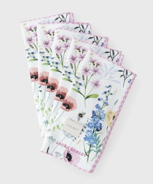 LAURA ASHLEY / ローラ アシュレイ ハンカチ | 【WEB限定／お配りギフトにおすすめ！／ラッピング資材付き】アルフォードメドウ プリントタオルハンカチ 5枚セット | 詳細5