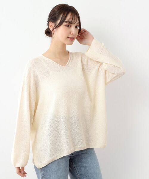 LAURA ASHLEY / ローラ アシュレイ ニット・セーター | 【日本製】ツムギ Vネックプルオーバー | 詳細1