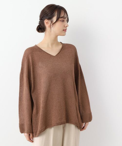 LAURA ASHLEY / ローラ アシュレイ ニット・セーター | 【日本製】ツムギ Vネックプルオーバー | 詳細10